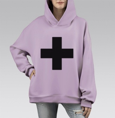 4 перспективы, Hoodie Mono Fiolet, оверсайз, утепленная