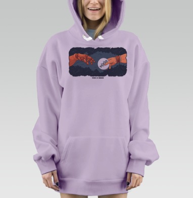 55х55 кукольник, Hoodie Mjhigh Dig Mel, Fiolet, утепленная