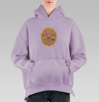 Абсолютный покой под защитой Касперского., Hoodie Oversize Fiolet, утепленная