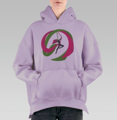 Акробатика на воздушных лентах воздушных полотнах, Hoodie Oversize Fiolet, утепленная