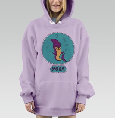 Акула йога, Hoodie Mjhigh Dig Mel, Fiolet, утепленная