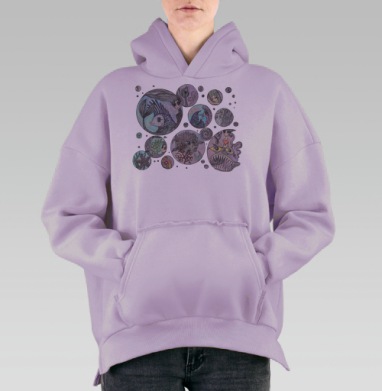 Аквариум, Hoodie Oversize Fiolet, утепленная