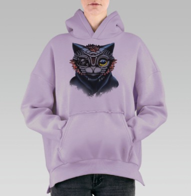 ALFA Кот, Hoodie Oversize Fiolet, утепленная