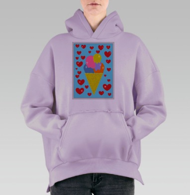 Айскрим, Hoodie Oversize Fiolet, утепленная