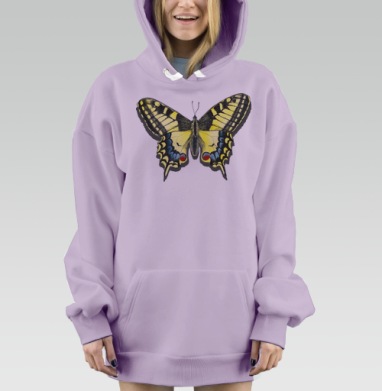 Бабочка Махаон, Hoodie Mjhigh Dig Mel, Fiolet, утепленная