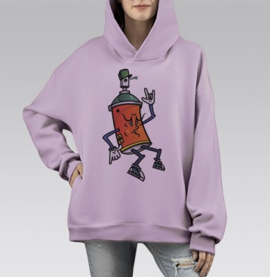 Баллончик, Hoodie Mono Fiolet, оверсайз, утепленная