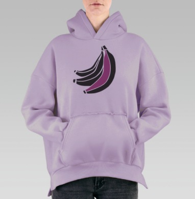 Банан., Hoodie Oversize Fiolet, утепленная