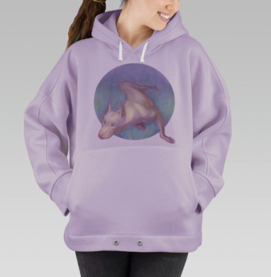 Белый доберман, Hoodie Oversize Fiolet