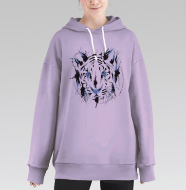 Белый тигр, Hoodie Long Oversize Fiolet
