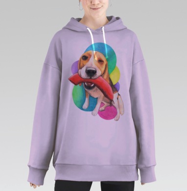 Бигль Соня, Hoodie Long Oversize Fiolet