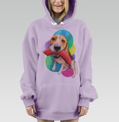 Бигль Соня, Hoodie Mjhigh Dig Mel, Fiolet, утепленная