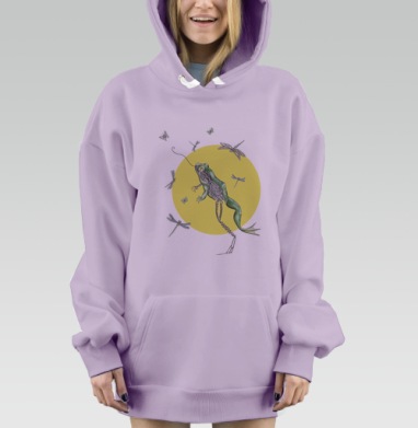 Биомеханическая лягушка, Hoodie Mjhigh Dig Mel, Fiolet, утепленная