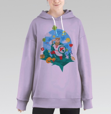 Богатырь К, Hoodie Long Oversize Fiolet