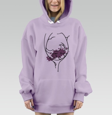 Бокал моря, Hoodie Mjhigh Dig Mel, Fiolet, утепленная