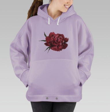 Бордовый пион, Hoodie Oversize Fiolet