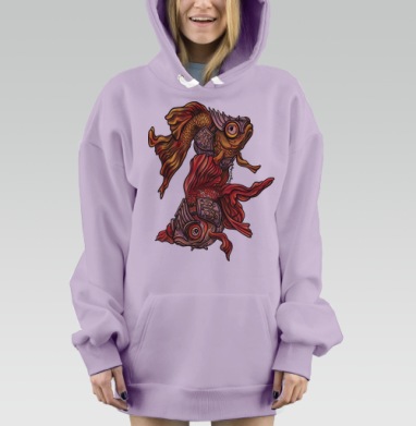 Бойцовые рыбки, Hoodie Mjhigh Dig Mel, Fiolet, утепленная
