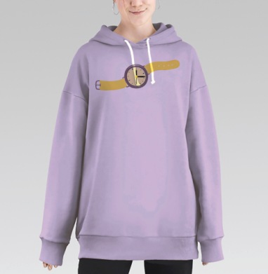 Часы (Живая Азбука), Hoodie Long Oversize Fiolet