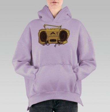 Череп магнитофона, Hoodie Oversize Fiolet, утепленная