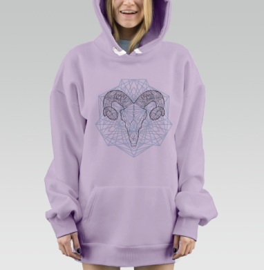 Череп воина, Hoodie Mjhigh Dig Mel, Fiolet, утепленная