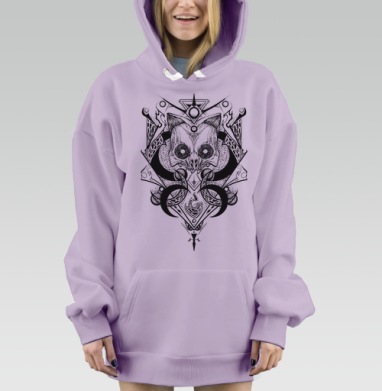 Черепокот первый, Hoodie Mjhigh Dig Mel, Fiolet, утепленная