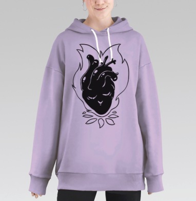 Черное Сердце, Hoodie Long Oversize Fiolet