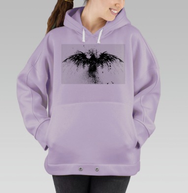Чёрный Ворон в Полёте: Мистика и Сила, Hoodie Oversize Fiolet