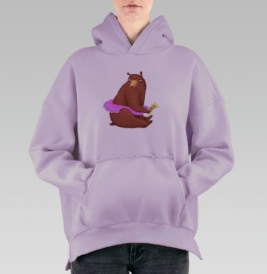 Цирковая медведица, Hoodie Oversize Fiolet, утепленная