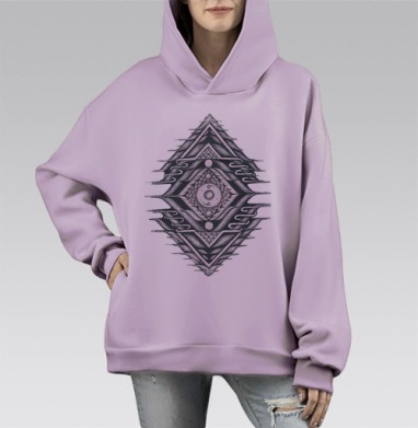CONE / Конус, Hoodie Mono Fiolet, оверсайз, утепленная