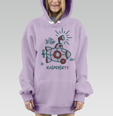 Цветная игрушечная подводная лодка Kaspersky, Hoodie Mjhigh Dig Mel, Fiolet, утепленная