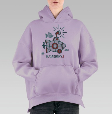 Цветная игрушечная подводная лодка Kaspersky, Hoodie Oversize Fiolet, утепленная