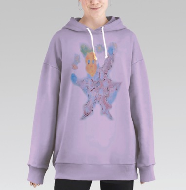 Делатель снега . Номер первый., Hoodie Long Oversize Fiolet