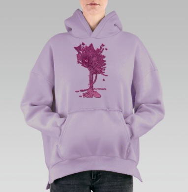 Дерево бабочек, Hoodie Oversize Fiolet, утепленная