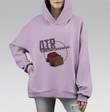 Деревянный автомобиль-ящик с красным диванчиком OTR, Hoodie Mono Fiolet, оверсайз, утепленная