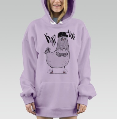 Дерзкий голубь, Hoodie Mjhigh Dig Mel, Fiolet, утепленная