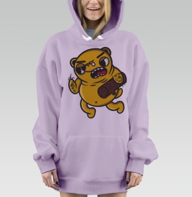 Дерзкий Медведь, Hoodie Mjhigh Dig Mel, Fiolet, утепленная