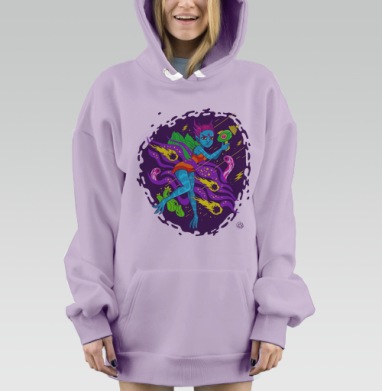 Детка, ты космос, Hoodie Mjhigh Dig Mel, Fiolet, утепленная