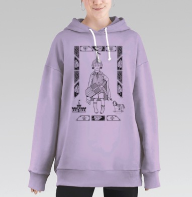 Детская иллюстрация «Маленький рыцарь в игре», Hoodie Long Oversize Fiolet