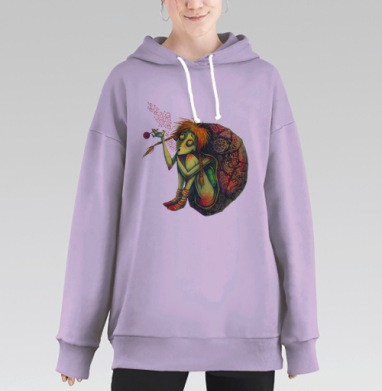 Девочка черепашка, Hoodie Long Oversize Fiolet