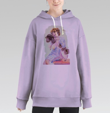 Девочка с пуделем, Hoodie Long Oversize Fiolet