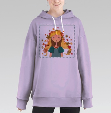 Девушка-осень, Hoodie Long Oversize Fiolet