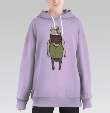 Джентльмен с моноклем, Hoodie Long Oversize Fiolet
