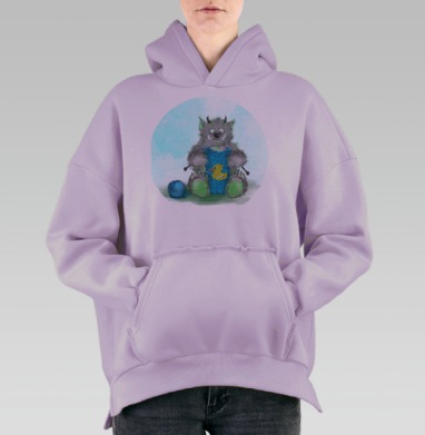 Добряк Бамбим, Hoodie Oversize Fiolet, утепленная