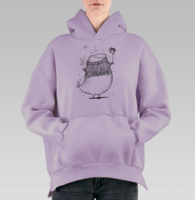 Дождливый кит, Hoodie Oversize Fiolet, утепленная