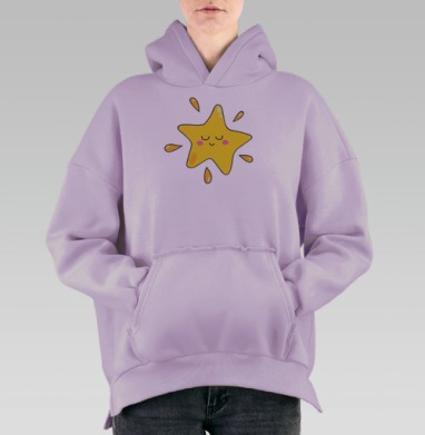 Довольная звёздочка, Hoodie Oversize Fiolet, утепленная