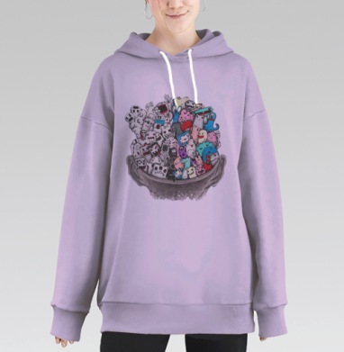 Два полушария, Hoodie Long Oversize Fiolet