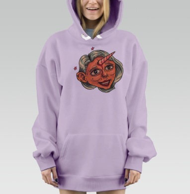 Единорог, Hoodie Mjhigh Dig Mel, Fiolet, утепленная