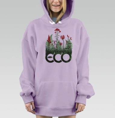 Эко цветы, Hoodie Mjhigh Dig Mel, Fiolet, утепленная