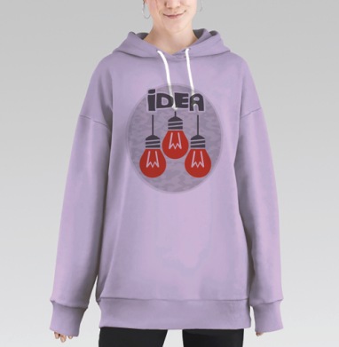 Есть идея, Hoodie Long Oversize Fiolet