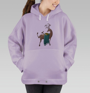 Февральский олень, Hoodie Oversize Fiolet