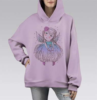 Феячу, Hoodie Mono Fiolet, оверсайз, утепленная